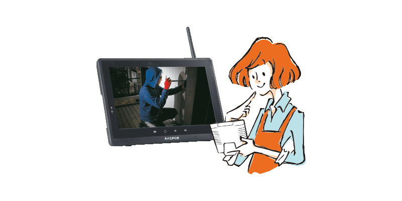 【7インチモニターセット】屋外防犯カメラ 300万画素 SDカード録画 WC3A7M