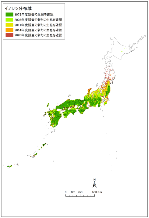 イノシシ分布図