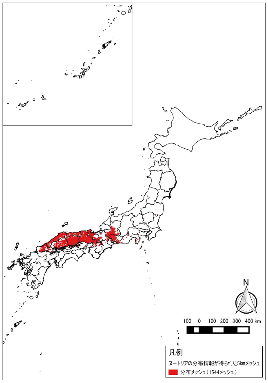 ヌートリア分布図