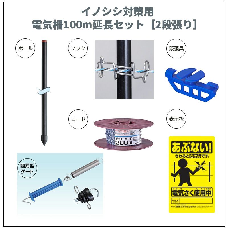 ○決まりました○猪用電気ネット ゲッターシステム 電気柵